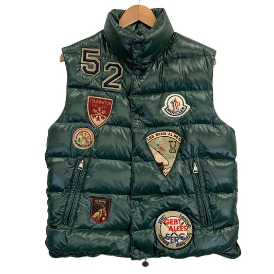 中古■モンクレール ダウンベスト チベット ワッペン スペシャル 代理店スープリームス メンズ サイズ2 グリーン MONCLER 【AFA13】