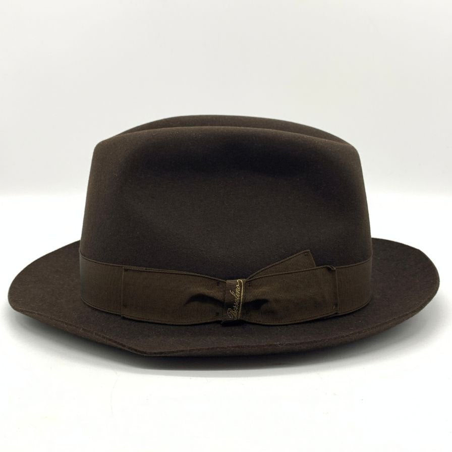 ボルサリーノ ハット 中折れ ラビットファー イタリア製 メンズ サイズ58cm ブラウン Borsalino