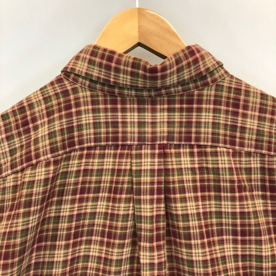 美品◆ポロ ラルフローレン 90S ボタンダウンシャツ BLAKE チェック レッド×ブラウン メンズ サイズXL Polo Ralph Lauren 【AFB10】