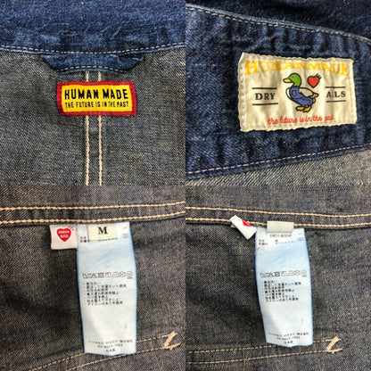 極美品◆ヒューマンメイド デニムカバーオール バック刺繍 インディゴ サイズM HM31JK004 HUMAN MADE 【AFA15】
