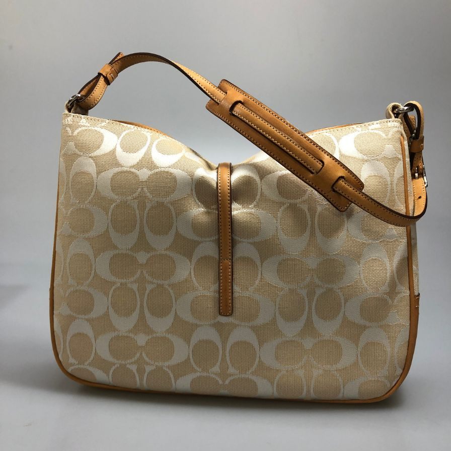 コーチ ワンショルダーバッグ シグネチャー キャンバス×レザー ベージュ レディース 6091 COACH【AFI28】