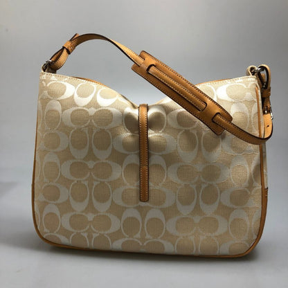 コーチ ワンショルダーバッグ シグネチャー キャンバス×レザー ベージュ レディース 6091 COACH【AFI28】