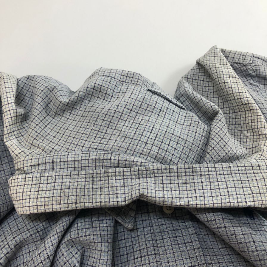 中古◆ラルフローレン ボタンダウンシャツ 90S ブルー系 チェック メンズ サイズ3XL Ralph Lauren 【AFB38】