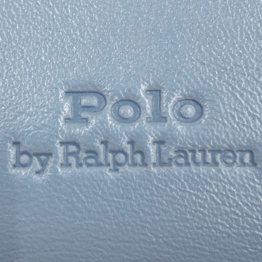 ラルフローレン ポロベア 二つ折り財布 コンパクトウォレット レザー ブルー系 メンズ RALPH LAUREN POLO【AFI10】