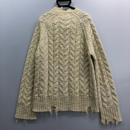 美品◆ロドリリオン フィッシャーマンセーター ダメージ加工 レディース サイズ S Rhodolirion 【AFB16】