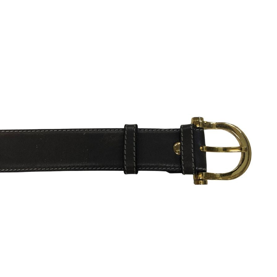 ロエベ レザーベルト ゴールド金具 グレー サイズ34-85 LOEWE【AFI13】