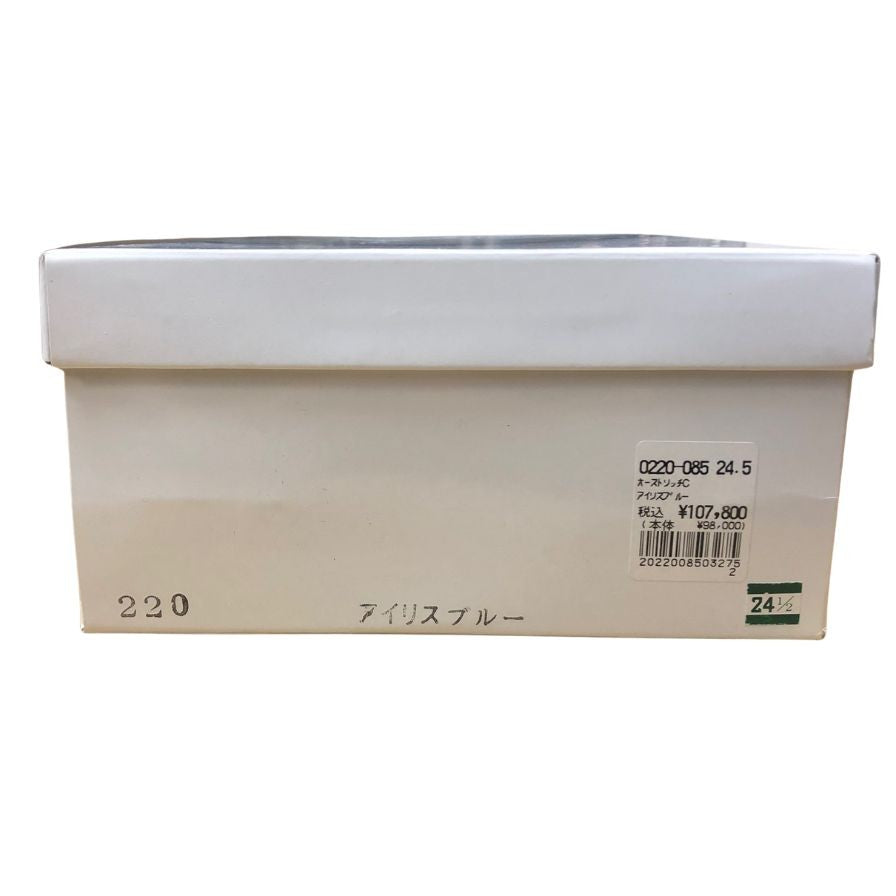 新宿屋 レザースニーカー オーストリッチ 0220-085 ブルー 24.5㎝ レディース shinjukuya 約24.5cm【7F1】