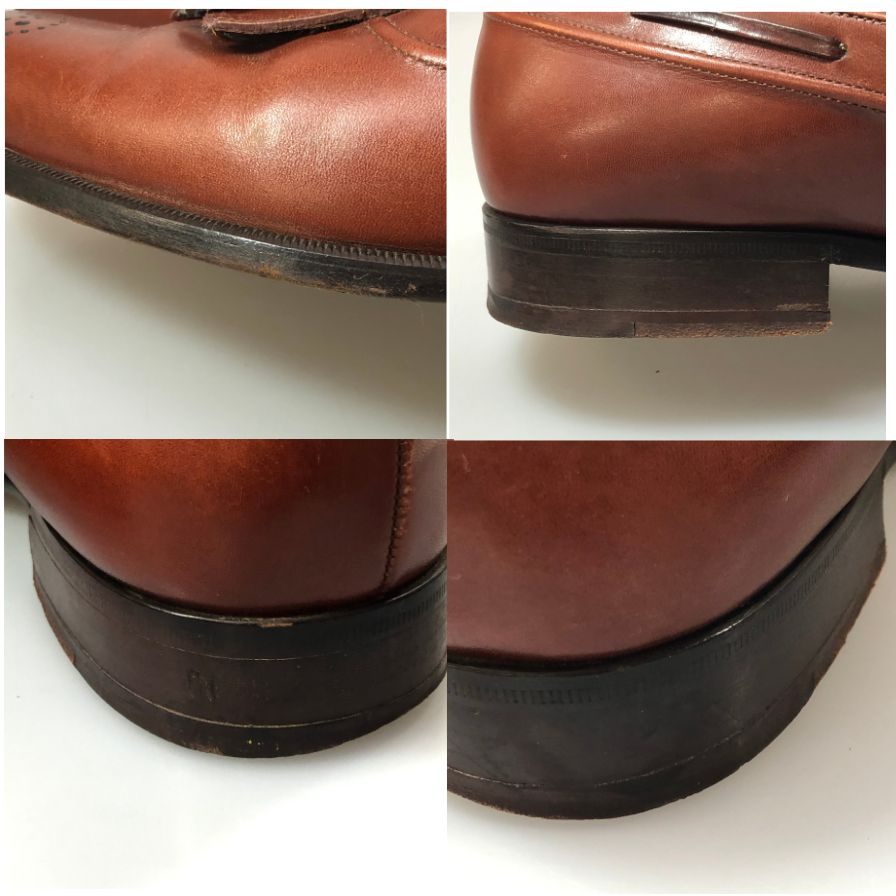 バリー キルト タッセル ローファー メンズ7E ブラウン BALLY 約25.5cm【AFC3】