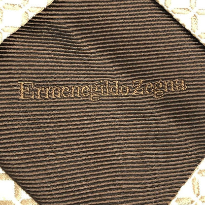 エルメネジルド ゼニア ネクタイ 100%シルク ベージュ系総柄  Ermenegildo Zegna【AFB50】