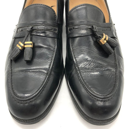 イヴサンローラン タッセルローファー ガラスレザー SL-224 メンズ ブラック サイズ24.5cm Yves Saint Laurent 約24.5cm【PTM】
