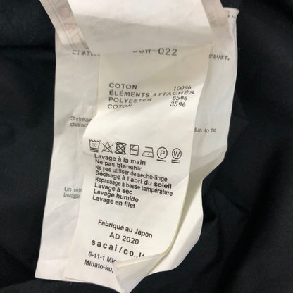 美品◆サカイ 半袖Tシャツ プリーツドッキングカットソー ネイビー レディース サイズ1 SCW-022 sacai 【AFB40】