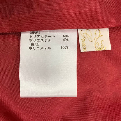 極美品◆グレースクラス ノースリーブワンピース ビジュー装飾 レッド レディース サイズ36 GRACE Class 【AFB14】