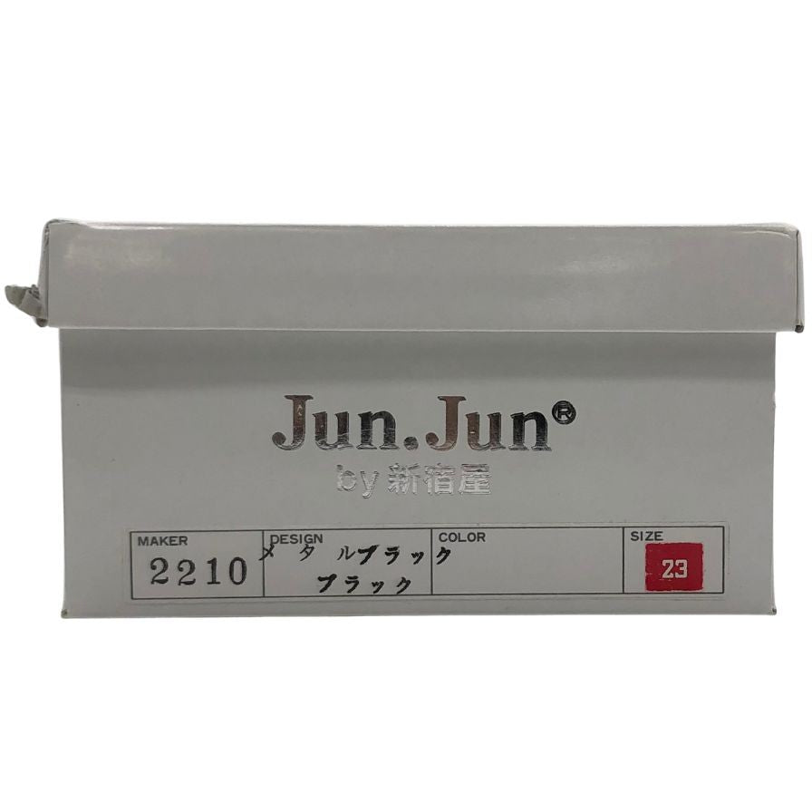 ジュンジュンバイ新宿屋 スニーカー 2210 レザー メタル ブラック ネブラ エヌドラ 切替 レディース サイズ23 Jun.Jun by shinjukuya 約23.0cm【7-18】