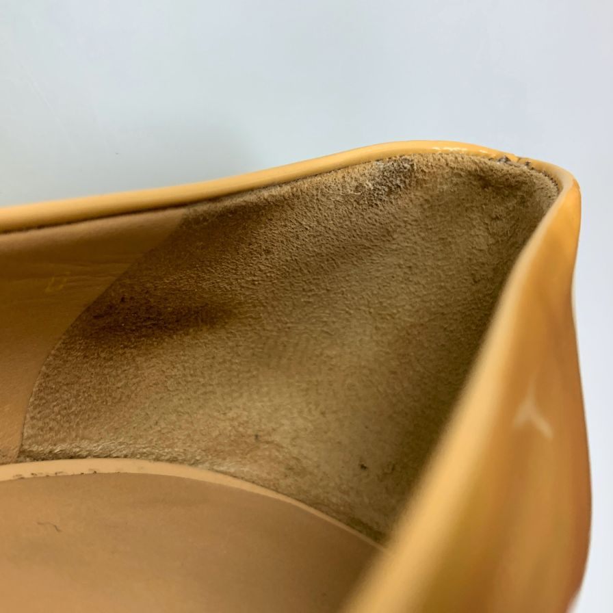 サルヴァトーレ フェラガモ パンプス ヒール ヴァラリボン エナメル レディース サイズ6.5 イエロー系 Salvatore Ferragamo 約25.0cm【AFD3】