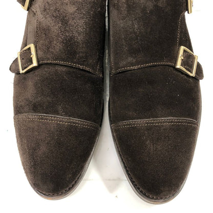 サントーニ レザーシューズ キャップトゥ ダブルモンク 14304 スエード ブラウン メンズ サイズUK5.5 Santoni 約24.0cm【AFD9-2】