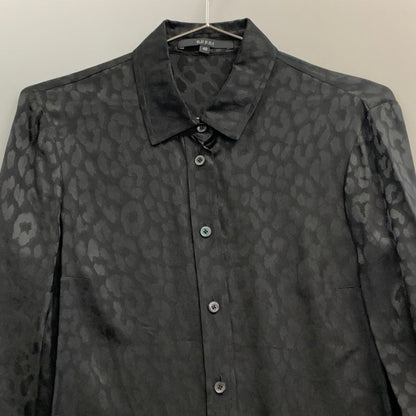 美品◆グッチ 長袖シャツ レオパード シルク ブラック サイズ40 レディース 309580 GUCCI 【AFB18】