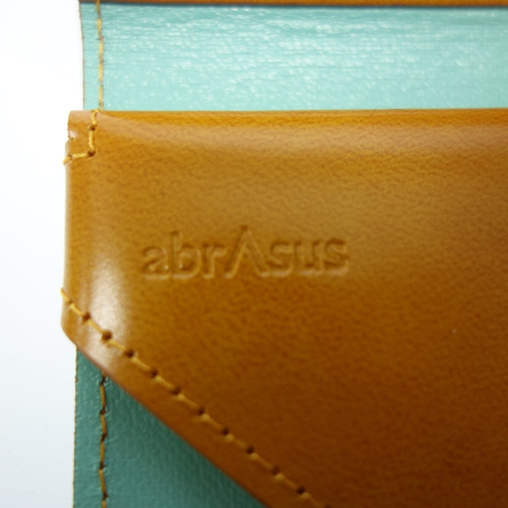 Like new ◆ AbrAsus thin wallet bi-fold brown men's with box abrAsus [AFI18] 