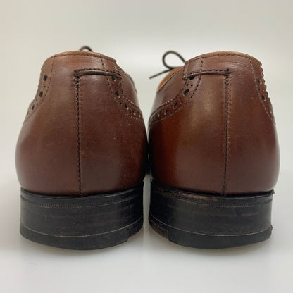 ニュー&リングウッド レザーシューズ パンチドキャップトゥ レザー カーフ ブラウン 7E New&Lingwood 約25.5cm【AFC4】