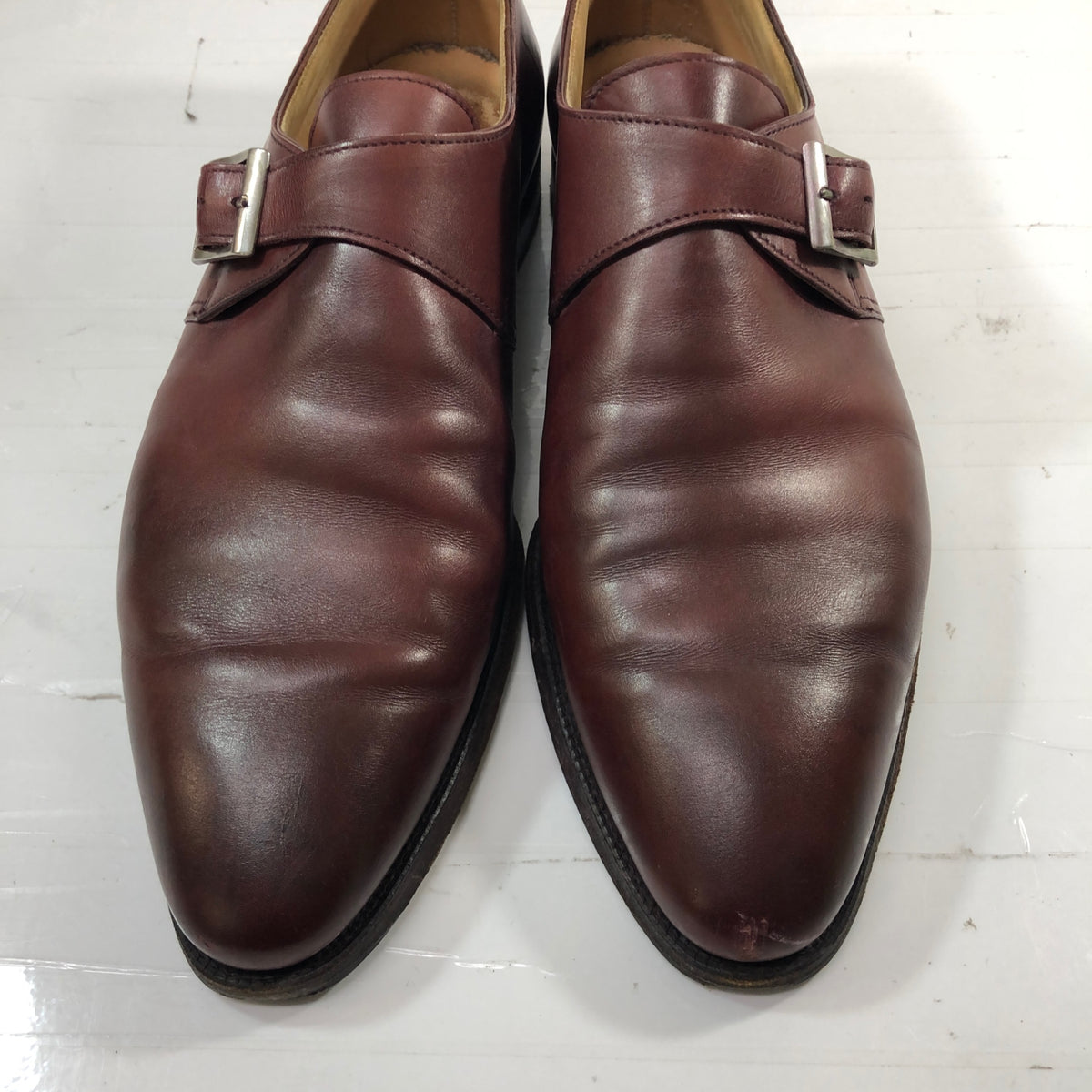 クロケット&ジョーンズ レザーシューズ GAYHURST シングルモンク カーフ バーガンディ メンズ サイズUK8.5E CROCKETT&JONES 約27.0cm【AFC3】