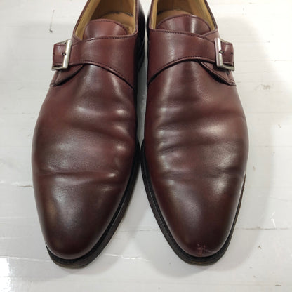 クロケット&ジョーンズ レザーシューズ GAYHURST シングルモンク カーフ バーガンディ メンズ サイズUK8.5E CROCKETT&JONES 約27.0cm【AFC3】