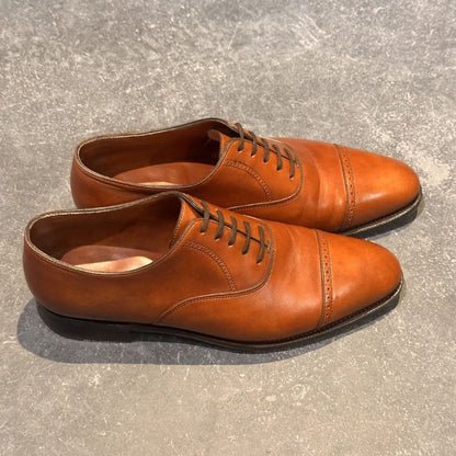 ジョンロブ レザーシューズ フィリップ2 パンチドキャップトゥ カーフ 7000ラスト ブラウン メンズ サイズUK6E JOHN LOBB Philip II ビジネスシューズ 約24.5cm【LA】【中古】