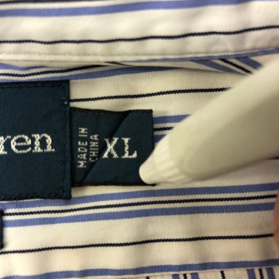 美品◆ポロ ラルフローレン ボタンダウンシャツ 90S オールド ストライプ ブルー系 メンズ サイズXL Polo Ralph Lauren 【AFB43】