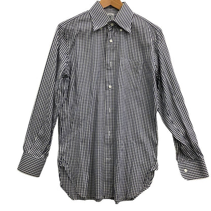 極美品◆スーツカンパニー ギンガムチェックシャツ 長袖 スリムフィット コットン ブルー系 サイズ39/82 THE SUIT COMPANY 【AFB43】