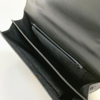 ノーブランド ハンドバッグ エレファント レザー 象 本革 ブラック ゴールド金具【AFE6】