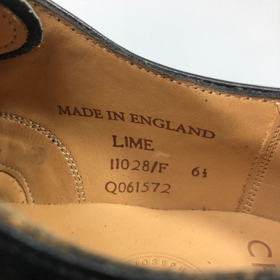 ジョセフチーニー レザーシューズ ライム ストレートチップ カーフ ブラック サイズUK6.5 メンズ JOSEPH CHEANEY LIME ビジネスシューズ 約25.5cm【LA】【中古】