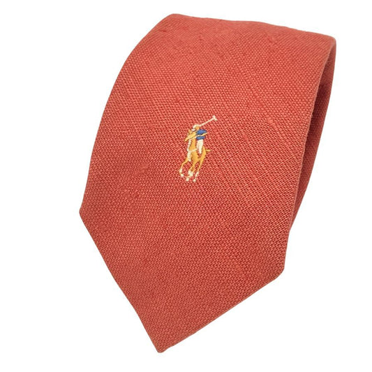 ポロ ラルフローレン ネクタイ 刺繍 オレンジ POLO RALPH LAUREN【AFI17】
