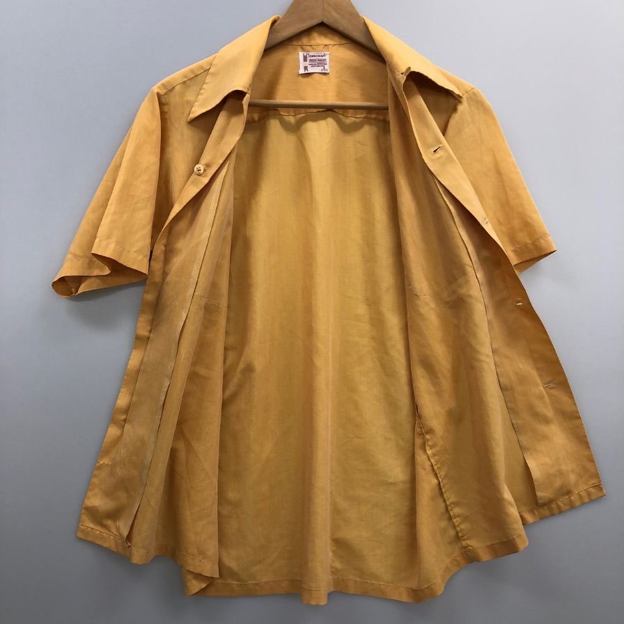 美品◆タウンクラフト 70S 半袖シャツ ヴィンテージ イエロー メンズ サイズS TOWNCRAFT 【AFB6】