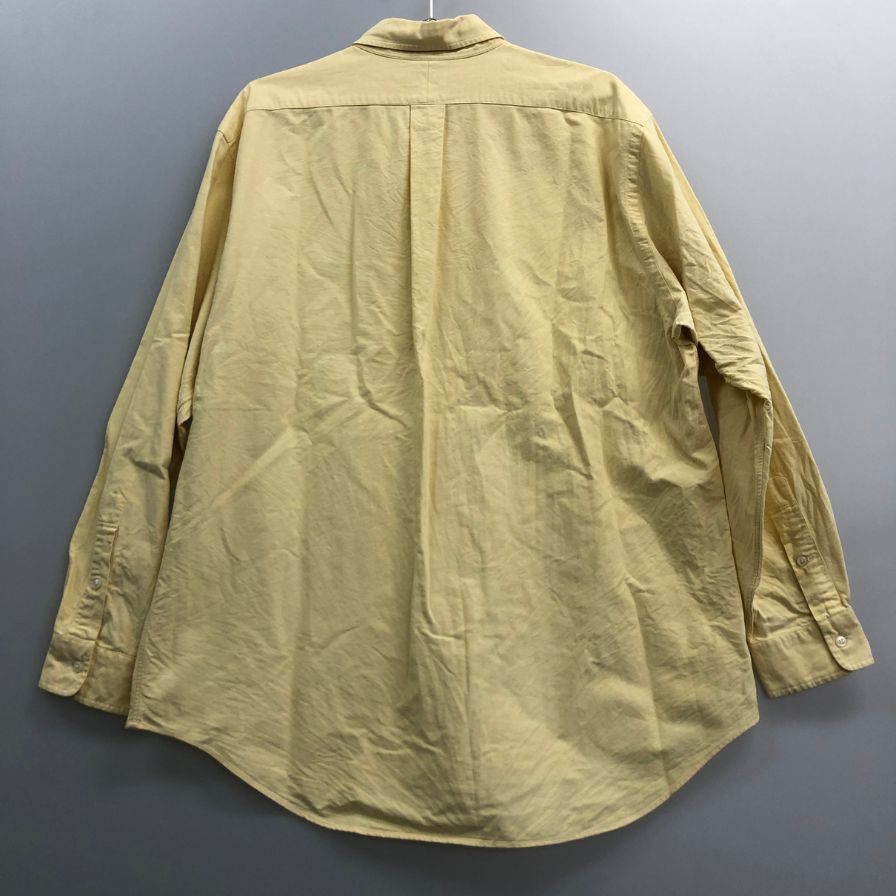 美品◆ラルフローレン ボタンダウンシャツ 90S YARMOUTH 刺繍 イエロー メンズ サイズ16 1/2 Ralph Lauren 【AFB6】