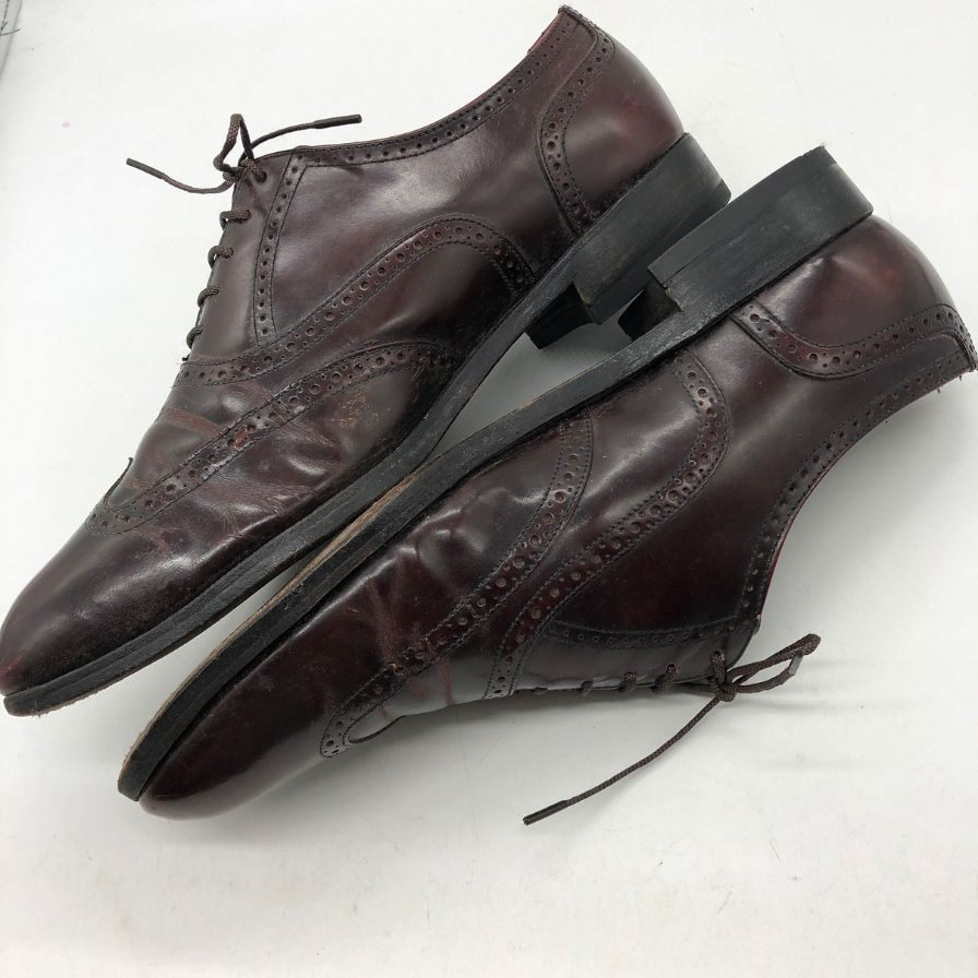 フローシャイム フルブローグ カーフ バーガンディ メンズ サイズ9F FLORSHEIM 約27.0cm【AFC2】