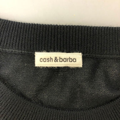 新品同様◆キャッシュ＆バルバ カーディガン ウーステッドカシミヤ 150 ブラック メンズ サイズ2 IMWSW001 Cash&Barba 【AFB17】