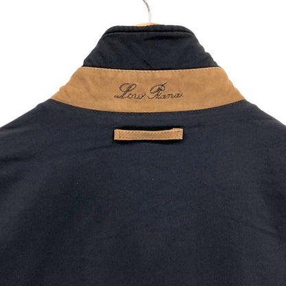 極美品◆ロロピアーナ ジップアップベスト ネイビー ナイロン カシミヤ混 サイズS Loro Piana 【AFB8】