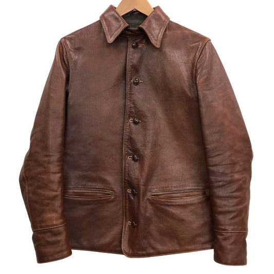 美品◆フリーホイーラーズ レザーコート ホースハイド 馬革 ブレーキマンコート ブラウン レディース サイズ34 FREEWHEELERS BRAKEMAN COAT 【AFG1】