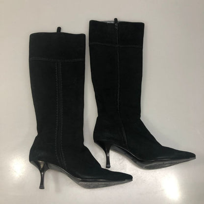 コールハーン スウェード ロング ブーツ  レディース サイズ 3B  ブラック COLE HAAN 約22.0cm【AFD9-2】