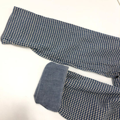 極美品◆フォーティファイブアール ワンピース インドネル ロング丈 チェック ブルー サイズ表記なし 45R 【AFB37】