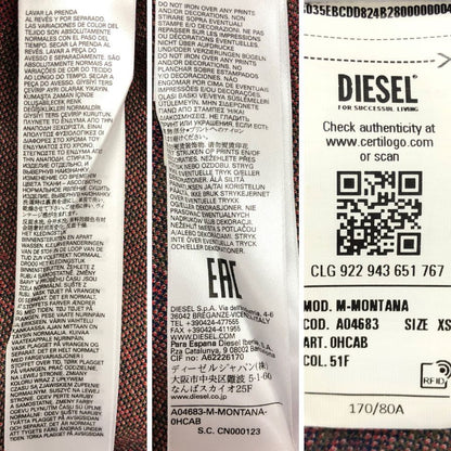 極美品◆ディーゼル ロングスリーブニット カモフラ柄 クロップド丈 レディース サイズXS DIESEL 【AFB5】