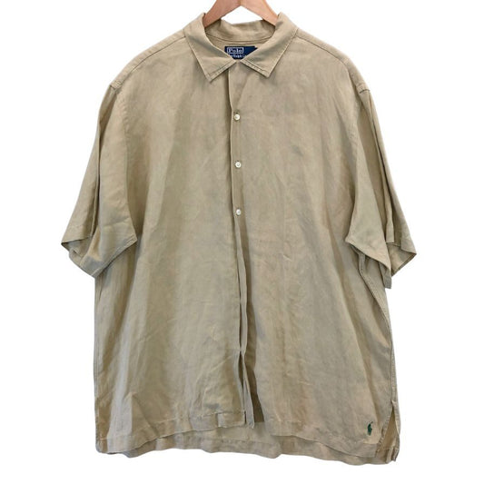 美品◆ポロ ラルフローレン ヴィンテージ開襟シャツ ベージュ メンズ サイズXL POLO RALPH LAUREN 【AFB45】