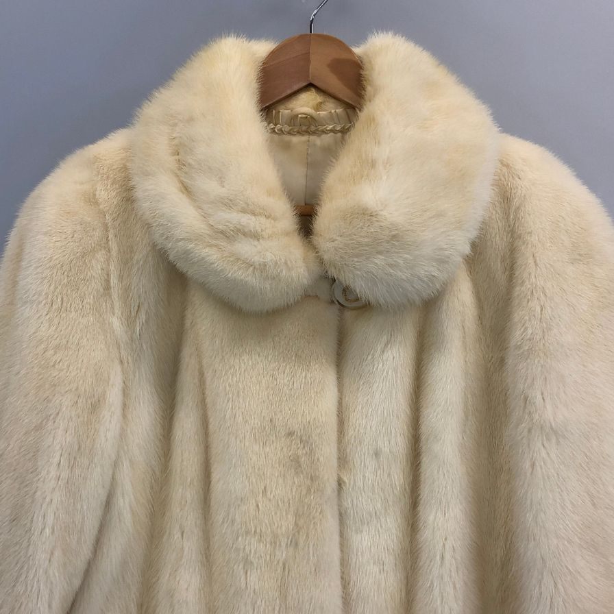 サガミンク 銀サガ ハーフコート ミンク ファー アイボリー サイズF レディース SAGAMINK【AFF22】