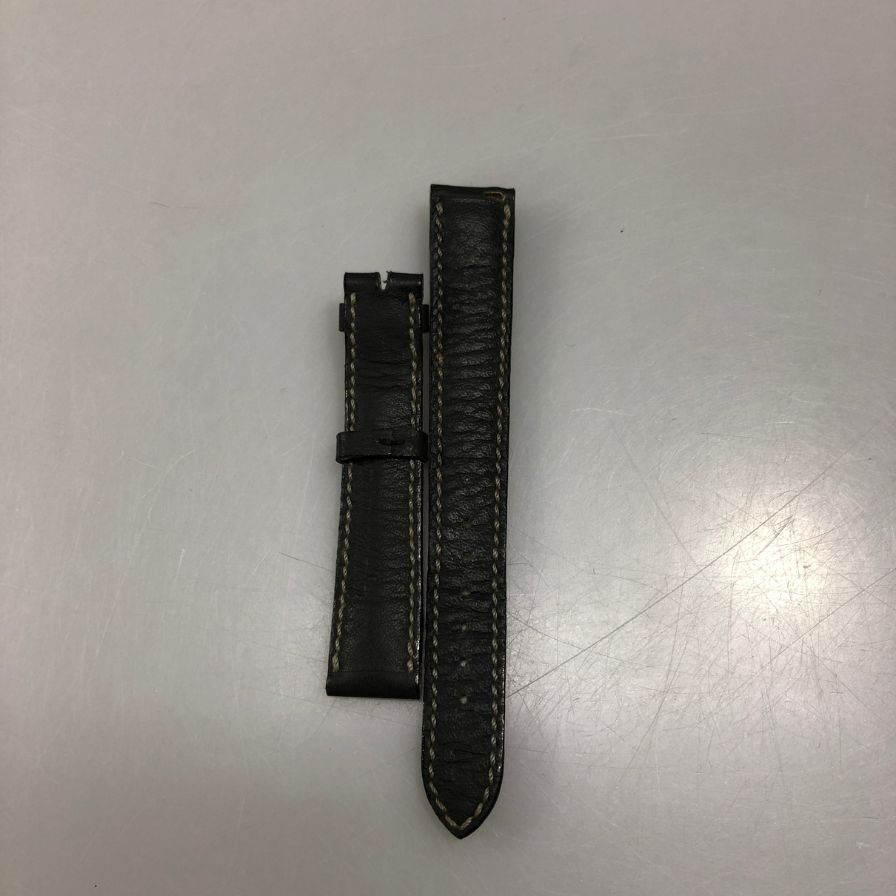 カミーユフォルネ 腕時計用レザーベルト カーフ 16mm14mm ブラック系 尾錠バネ棒無し Camille Fourne【AFI2】【中古】