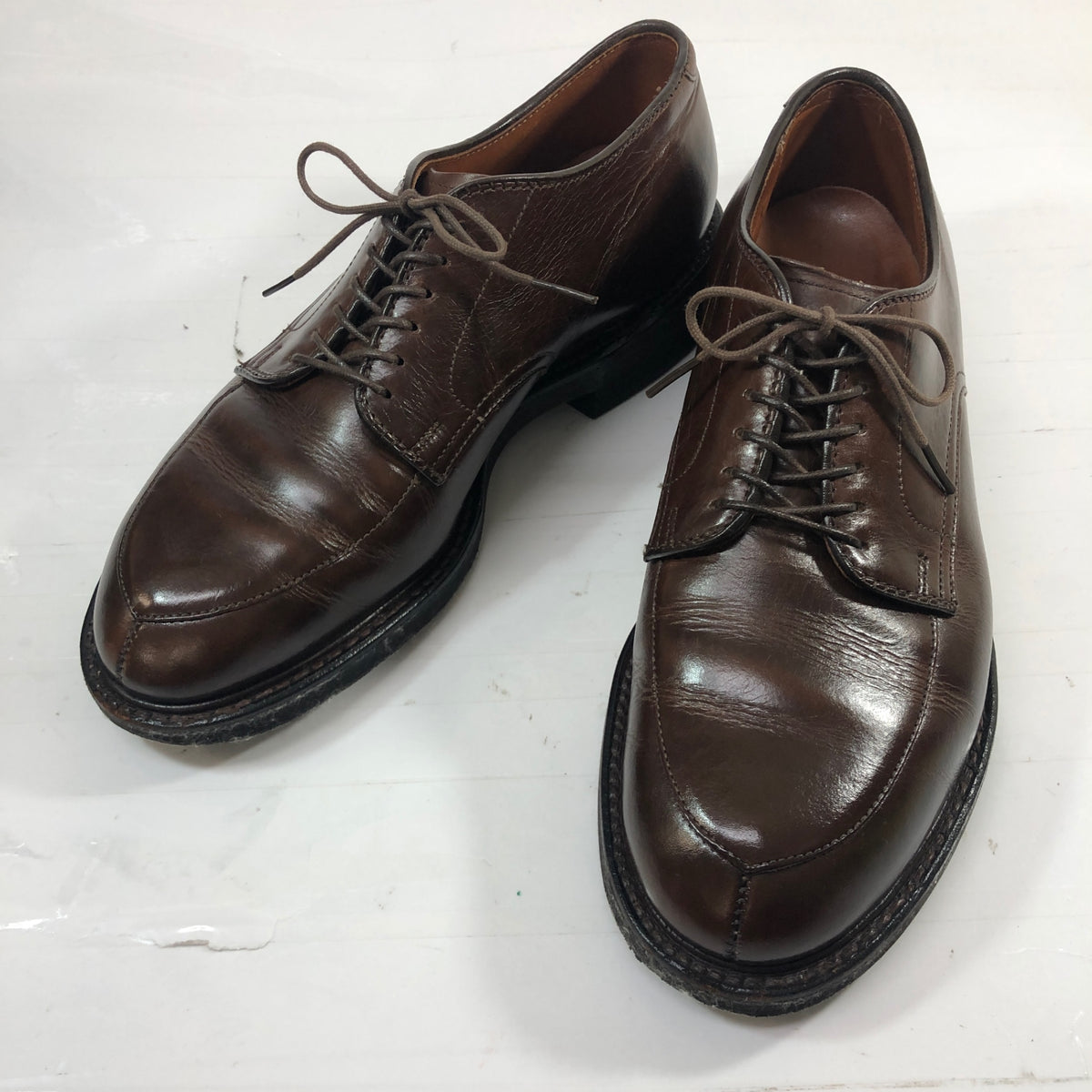 オールデン レザーシューズ Vチップ モディファイドラスト 54672 カーフ サイズ7D メンズ ブラウン Alden ビジネスシューズ 約25.0cm【LA】【中古】
