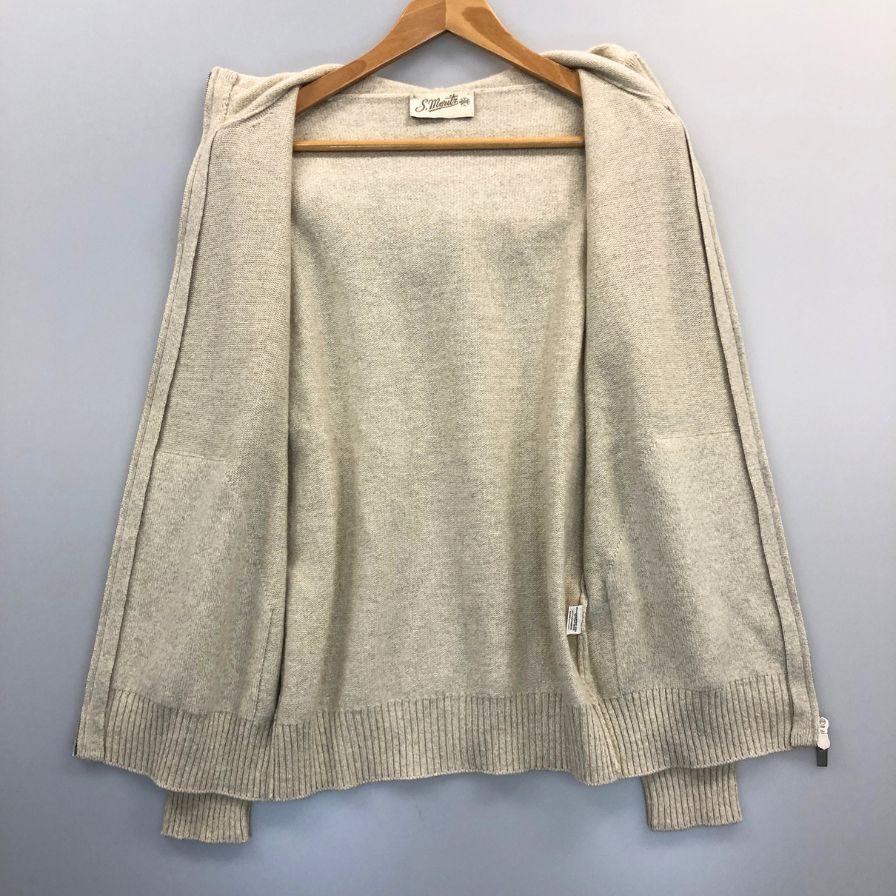 美品◆サンモリッツ ウール カシミヤ混合 ジップアップ パーカー メンズ サイズ 46  ベージュ系 st moritz 【AFB13】