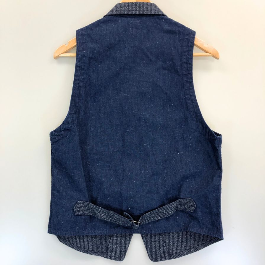 極美品◆ブルードガーメンツ 桃太郎ジーンズ ベスト メンズ 38 ネイビー BLUED GARMENTS 【AFB3】