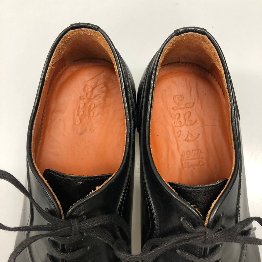 ロブス レザーシューズ ストレートチップ   カーフ  ブラック メンズ サイズ38 LOBBS 約23.0cm【AFC43】