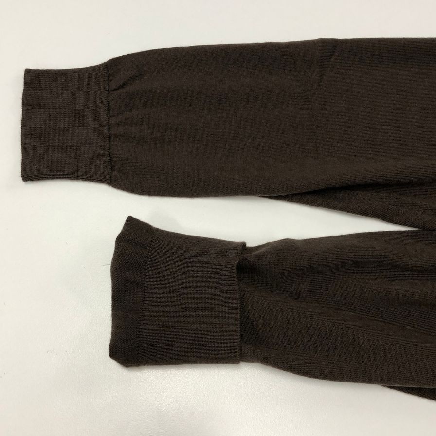 新品同様◆キャッシュ＆バルバ カシミヤ 150  ポロカラー ニット IMWSW003 ブラウン サイズ2 Cash & Barba 【AFB4】