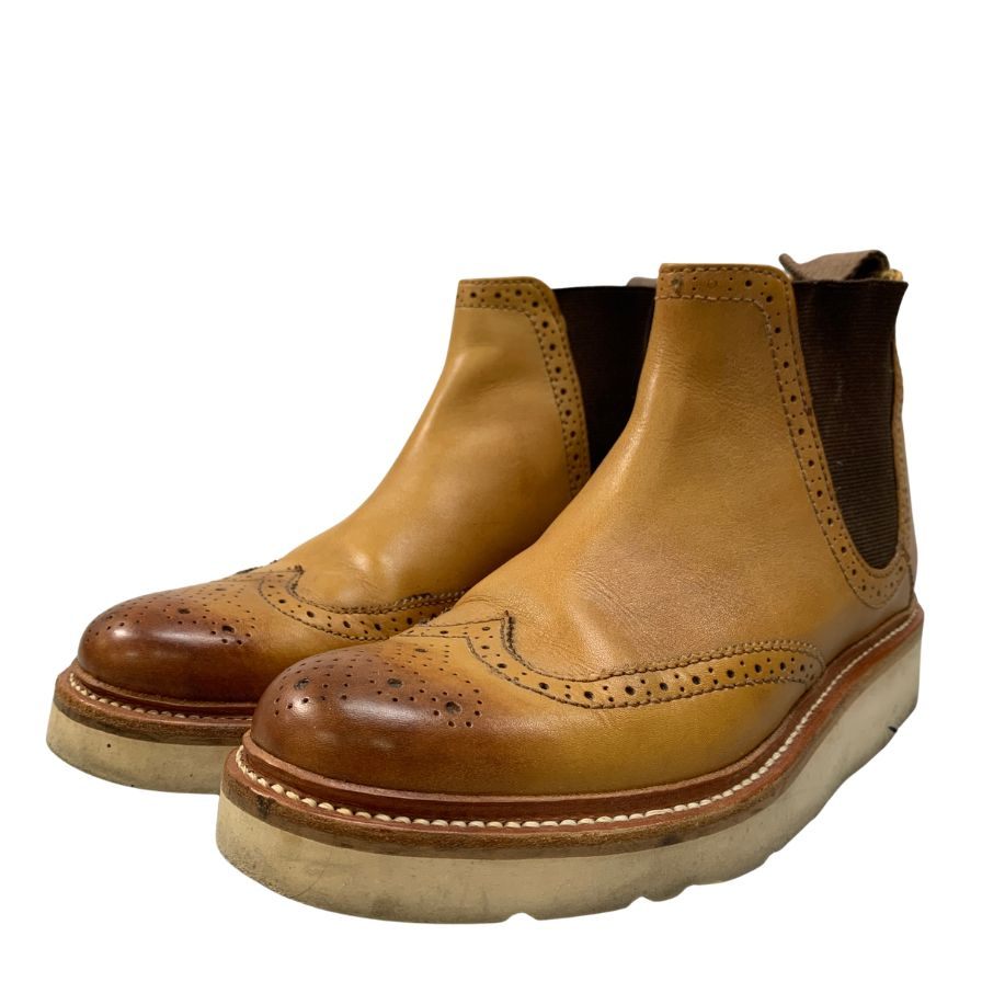 グレンソン チェルシーブーツ サイドゴア ベージュ系 メンズ サイズ5 GRENSON ブーツ 約24.0cm【LA】【中古】