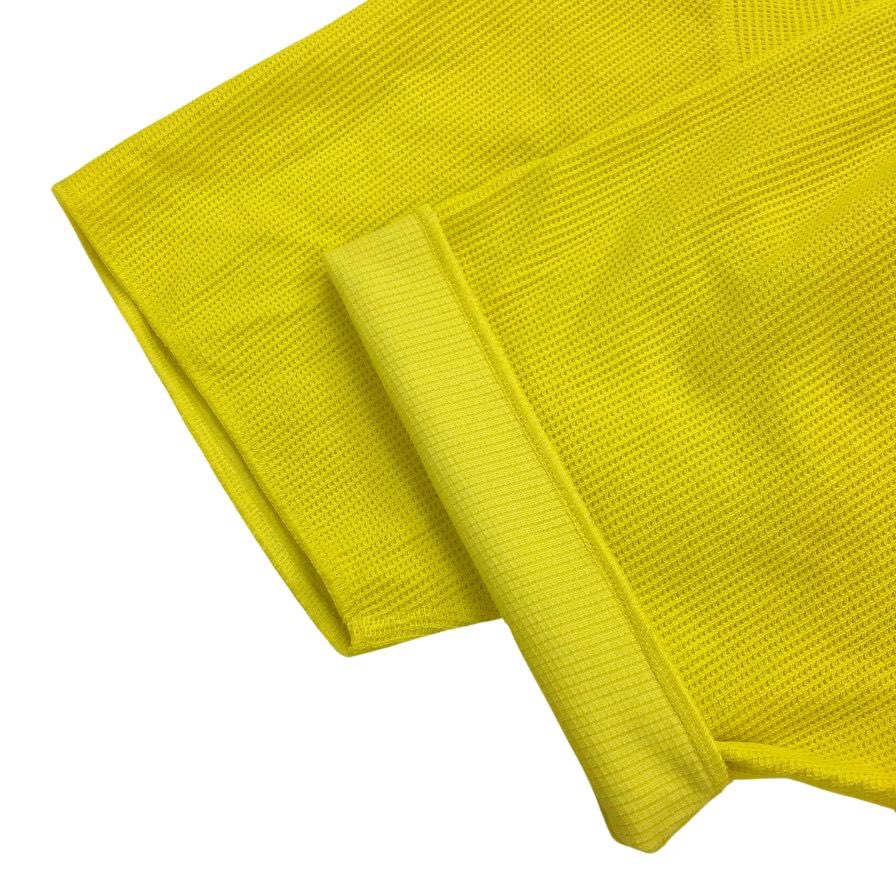 美品◆ブラームスルーツストック ショートスリーブ サーマル カットソー イエロー 半袖 Ｔシャツ 日本製 サイズ3 メンズ blurhms ROOTSTOCK MADE IN JAPAN 【AFB47】