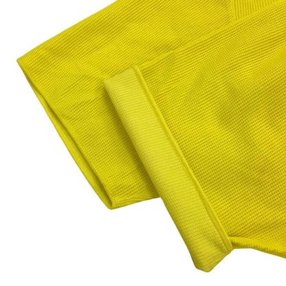 美品◆ブラームスルーツストック ショートスリーブ サーマル カットソー イエロー 半袖 Ｔシャツ 日本製 サイズ3 メンズ blurhms ROOTSTOCK MADE IN JAPAN 【AFB47】